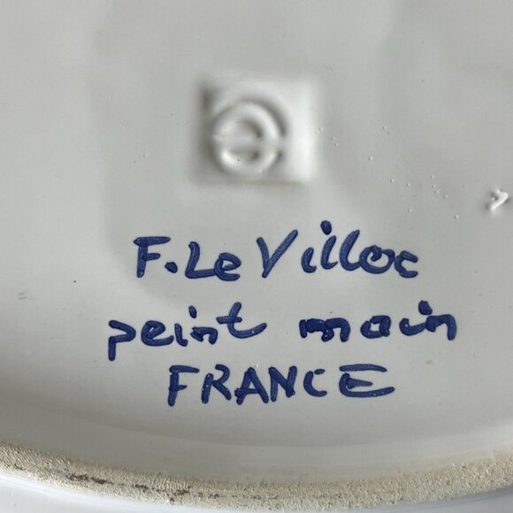 Quimper Oval Casserole Baking Dish // Francois Le Villec // Made in France // Ha - Picture 2 of 6